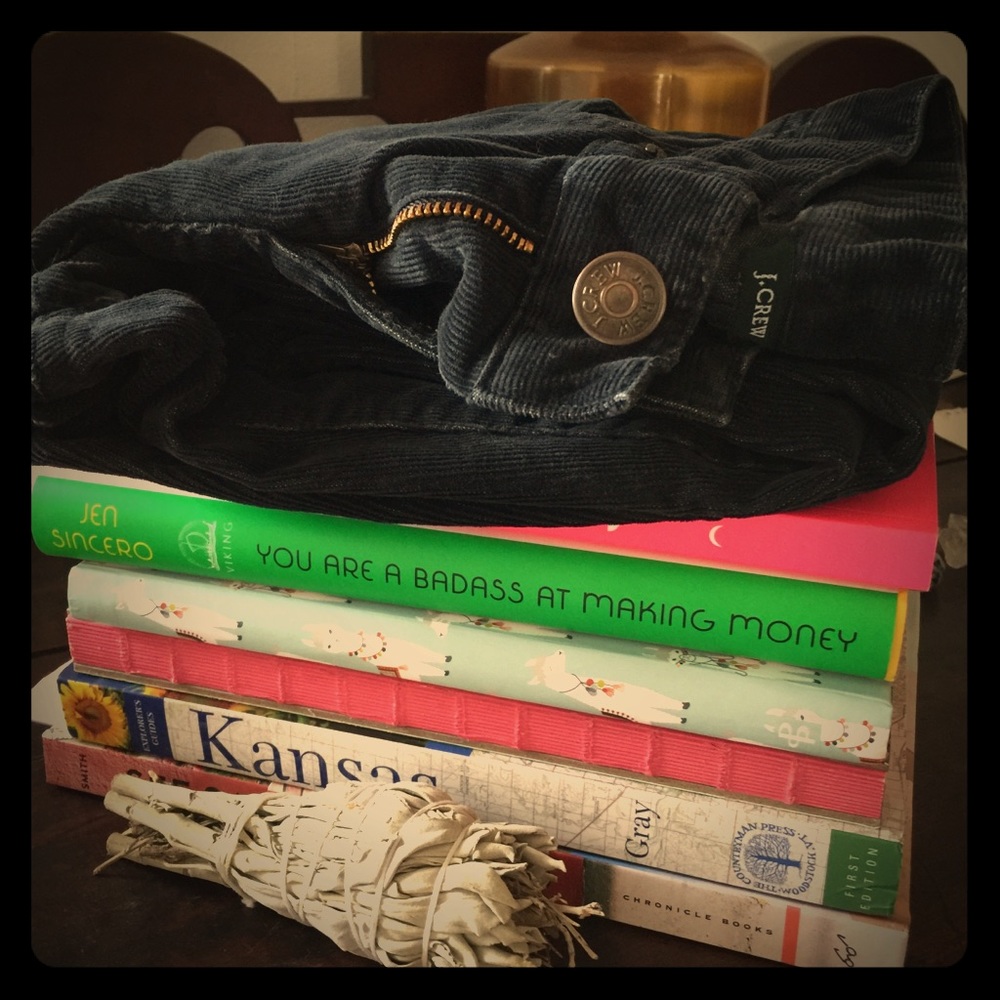 Black J Crew Corduroy Pants with Zippered Ankles